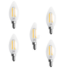 5X Dimmable E12 4W COB Edison Candle Flame Filament LED Light Bulb Lamp 10 x 3.5cm