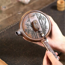 180ml Handmade PurpleClay Teapot, Dragon Bone Gold Sand, Tang Yu KungFu Tea Set - Authentic Ore Craftsmanship