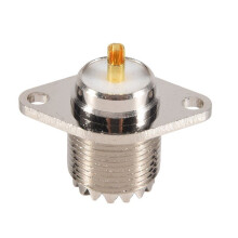 100 PCS UHF SO239 Female 2 Hole Female Jack with Rhombic Flange Soldering Panel RF Connector Socket Female Connector