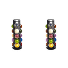 2X Coffee Pod Holder for Vertuo Coffee Capsule Pods Holder Display Stand 20Cups Storage Organizer Shelves Rack,B