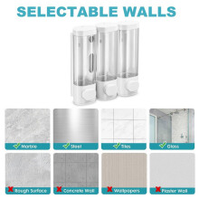 Shower Soap Dispenser Wall Mounted , Shampoo and Conditioner Dispenser,Shower Shampoo Dispenser 3 Chamber