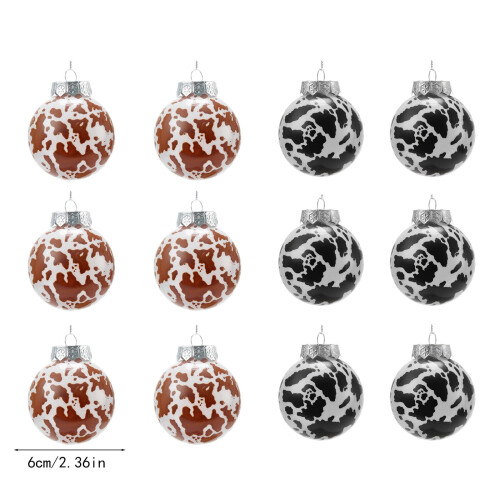 12 Black Macaron-Style Christmas Ball Ornaments 1