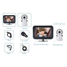 Telecamera di Sicurezza per Baby Monitor da 4,3 Pollici per Auto, Visione Notturna, Monitoraggio Della Temperatura, Audio e Conversazione