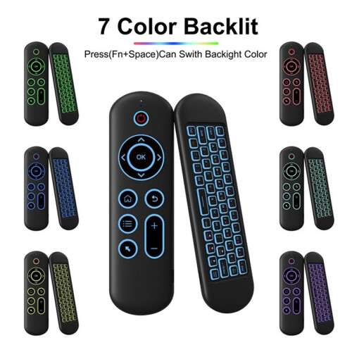 Flying Mouse 2.4G+ Double Model Colorful Backlight Keyboard Intelligent Remote Control TV Box Remote Control 2