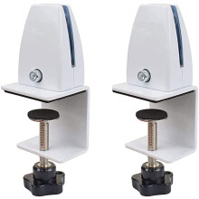 2 Pcs Aluminum Desk Partition Bracket Privacy Panel Clip Holder White Size B with Stable Support
