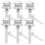 Toilet Flusher Button Replacement Silver Plastic 6Pcs 6