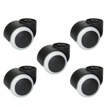 50mm Office Chair Wheels Set of 5, Smooth Quiet Rolling Dual Casters for Floor Protection, M8 Stem