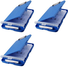 3X Prancha Organizador Pranchetas com Armazenamento Prancheta de Enfermagem Pasta de Arquivo Dobrável Prancheta de Plástico (Azul)
