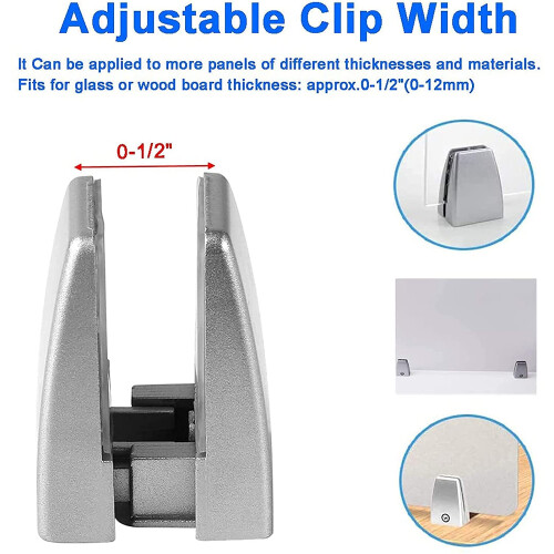 2 Pcs Aluminum Desk Partition Bracket Privacy Panel Clip Holder White Size B with Stable Support 2