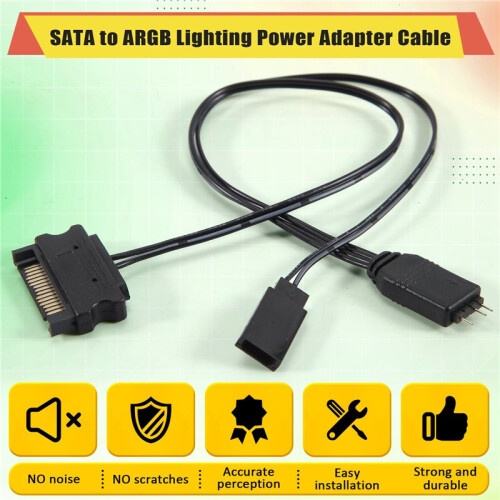 Computer ARGB Controller PC Case RESET Control  to ARGB Reset Power Cable PC 5V 3Pin Lighting Controller Black 1