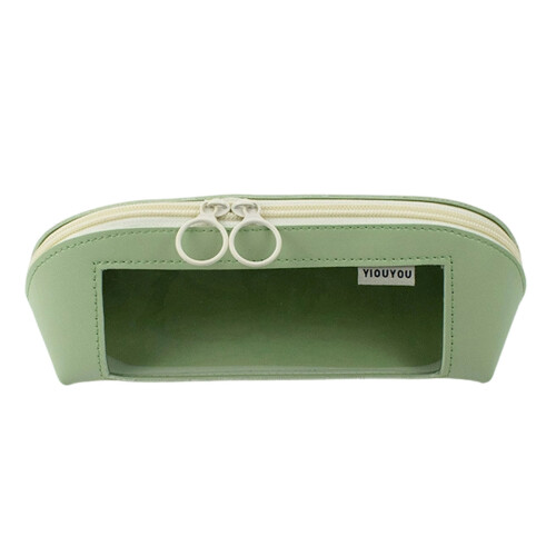 Multifunctional Pen Storage Bag Waterproof PU Leather-Green