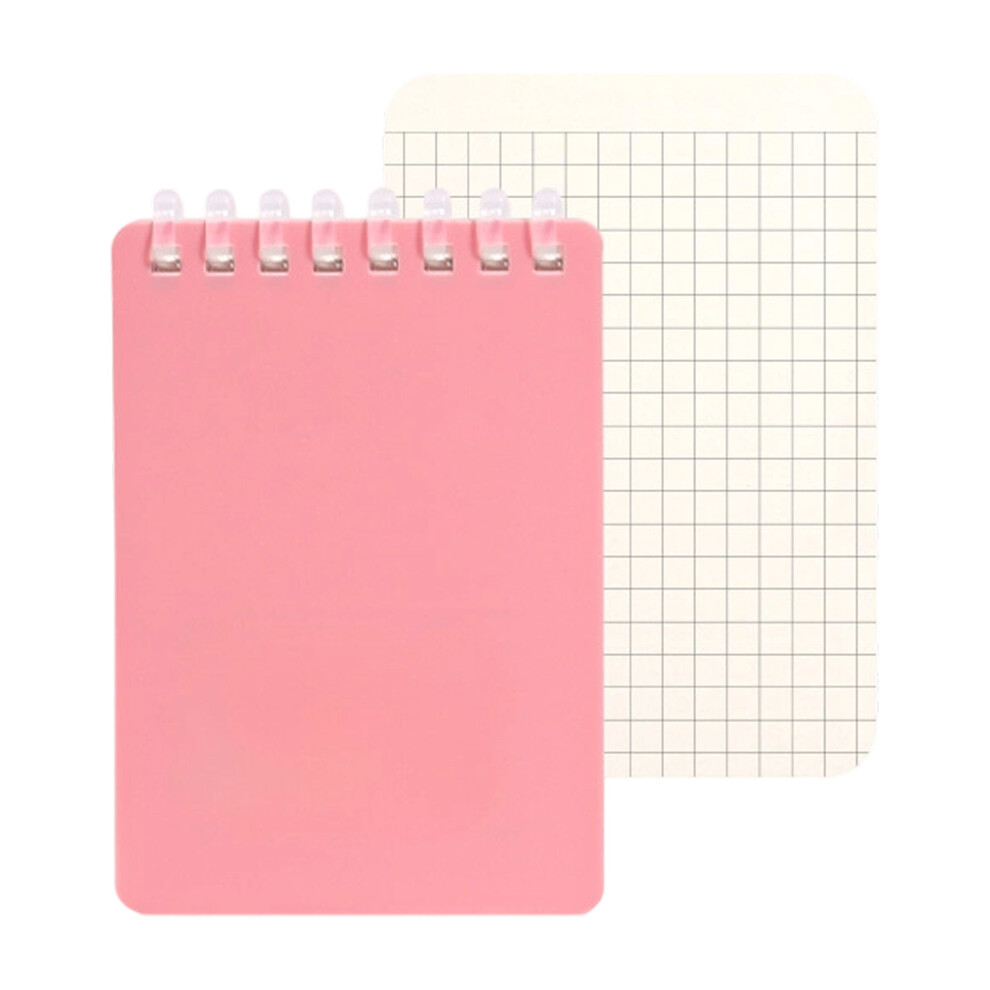 Pocket Size Notebook 128 Pages Soft Coil Binding- Grids Pink 7751001427862