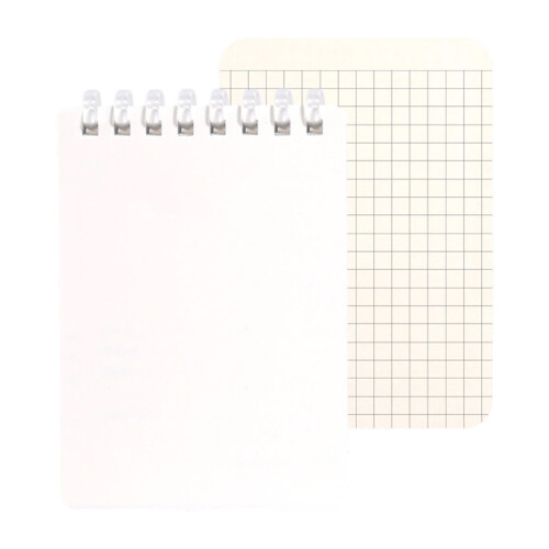 Pocket Size Notebook 128 Pages Soft Coil Binding-White grids