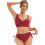 Damen-Badeanzug-Set mit hoher Taille und-Claret M 1