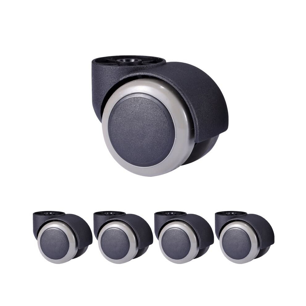 Office Chair Caster Wheels 2 Inch Rubber Swivel Furniture Replacement Casters, NoiseâReducing LowâProfile Embed Design 5Pcs 9092120921304