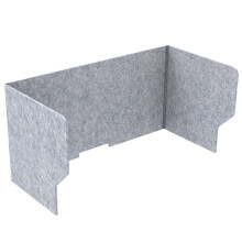Desk Divider 3Side Office Privacy Panel 100x50x50cm with Cable Hole Noise Reduction Screen