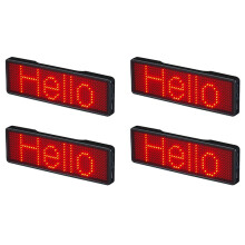 4X  LED Name Badge Rechargeable Light Sign DIY Programmable Scrolling Message Board Display LED,Type 2