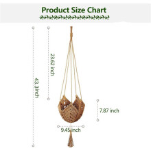 Plant Hanger, Jute Hanging Planter , Handmade Wall Hanging Pot Planters for Indoor Outdoor(Pot NOT Include), 4 Packs