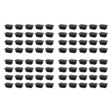 80 Pcs Plastic Rectangular End Cap 30mm X 20mm Threaded Pipe Tube Insert Rubber Feet