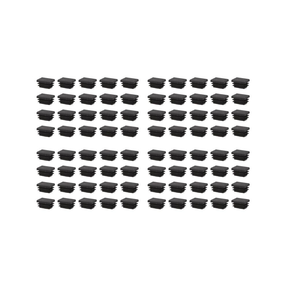 80 Pcs Plastic Rectangular End Cap 30Mm X 20Mm Threaded Pipe Tube Insert Rubber Feet 6032592032507