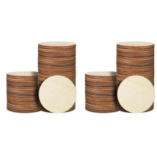 72 Pcs 4 Inch Wood Circles Unfinished Round Wooden Discs Blank Wood Rounds Natural Wood Round Cutouts Slices