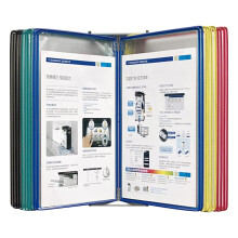 Desktop Reference Organizer 20 Sleeve Letter Size Flip File Holder Color‑Coded Wall Display Rack for Office