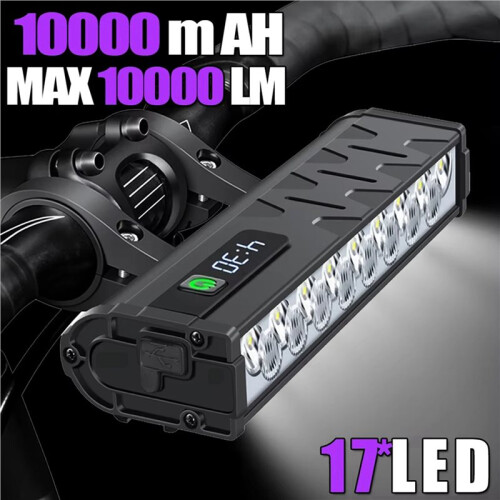 2X NEWBOLER Bicycle Light Front 4500Lumen BikeLight 10000mAh Waterproof Flashlight USB Charging,A 2