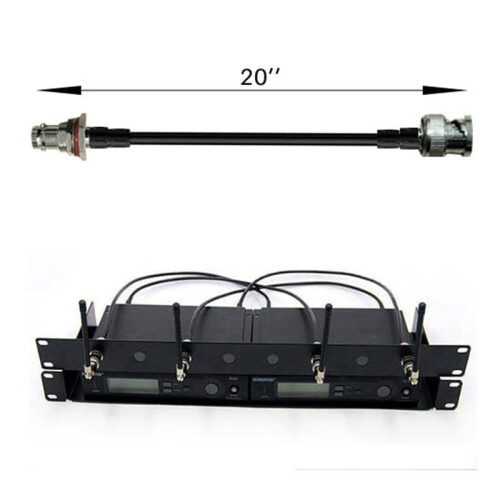 Wireless Microphone Antenna Extension Cable 2ft with BNC Connector, 6-Pack for Rack Mount Systems