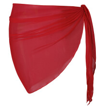 Fashionable Polyester Beach Wrap For Women Breathable And-Red M