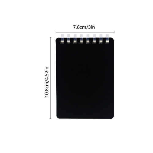 Portable Notebook 128 Pages Soft Coil Binding-Black grids 2