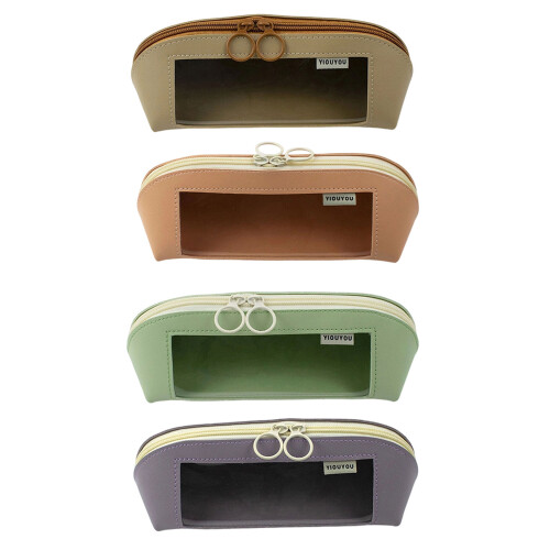 Multifunctional Pen Storage Bag Waterproof PU Leather-Green 1