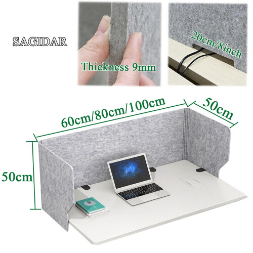 Desk Privacy Panel with Noise Reduction, Foldable Office Desk Divider for Workspace, 60/80/100cm 1
