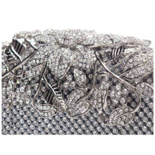 4X Unique Clasp Silver Diamante Crystal Diamond Evening Bag Clutch Purse Party Bridal Prom