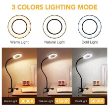 48 LED Bureaulamp Clip met 5X Vergrootglas Licht 360 Verstelbaar 3 Modi LED Bureaulamp voor Bed Bureau Werk Ambachten-5PC