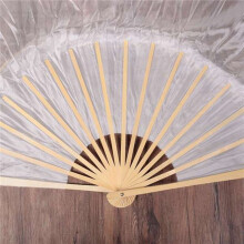 Silk Unisex Chinese Silk Dance Fans 8Pcs Belly Dance Fans White Color 180x90Cm