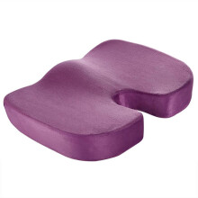 Memory Foam Seat Cushion and Lumbar Support Pillow Set with Ergonomic Coccyx Cutout for Office Chair and Car