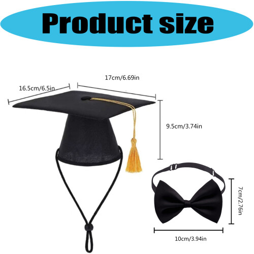 Pet Graduation Cap and Tie for Fun Event Soft Polyester-A 2