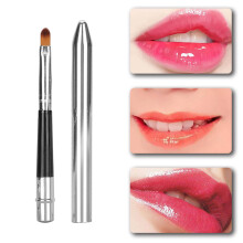 Doppelter Lippenpinsel-Set mit ergonomisch langen Griffen, kompaktes Design, Aluminiumrohr
