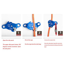 CAMNAL 3X Safety Climbing Protective Ascender 220LB Climbing Protective Device Rope Grip Outdoor Climbing Rigging 8-13MM,