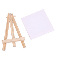 48Set Artists 5 Inch Easel +3 Inch X3 Inch Canvas Set Painting DIY Drawing Small Table Easel Gift