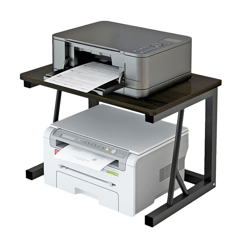 2Tier Desktop Printer Stand With Storage Shelf For Space Saving And Device Support Black 9771547294986