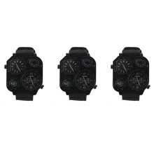 3X SHIWEIBAO Men Dual Zone Quartz Wrist Watch with Compass