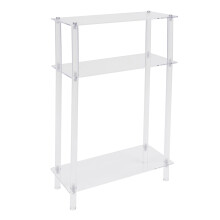 3Tier Acrylic Printer Stand with Vertical Storage, Clear Modern Shelf for Small Spaces Without Wheels