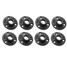 3/4 Inches Malleable Cast Iron Pipe Flange, 3/4 Inches Black Pipe Threaded Pipe Nipples, 8 Pcs