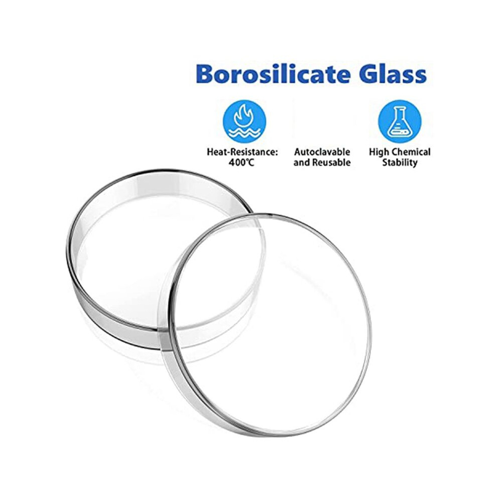 Petri Dish Glass With Lids 60Mm X 15Mm, Pack Of 10 Petri Dish Glass With Reusable Inoculating Loop, Glass Petri Dish 6031999950766
