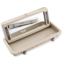 Car Rear Row Top Light Vanity Mirror Light Makeup Mirror W Light Reading Light for XJ 2010- Light Beige