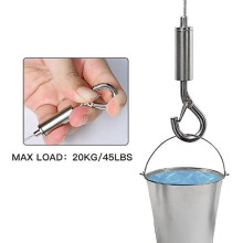 Kit de Alambre para Colgar Cuadros de 5 Piezas, Acero Inoxidable de 2 M X Φ1,5 mm con Gancho Ajustable de Alambre y Gancho para Moldura de Riel A