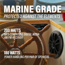 6.5 Inch 120W Marine Speakers Waterproof Stereo Boat Speaker for Yachts  Cart RV ATV UTV Ship Sauna Black