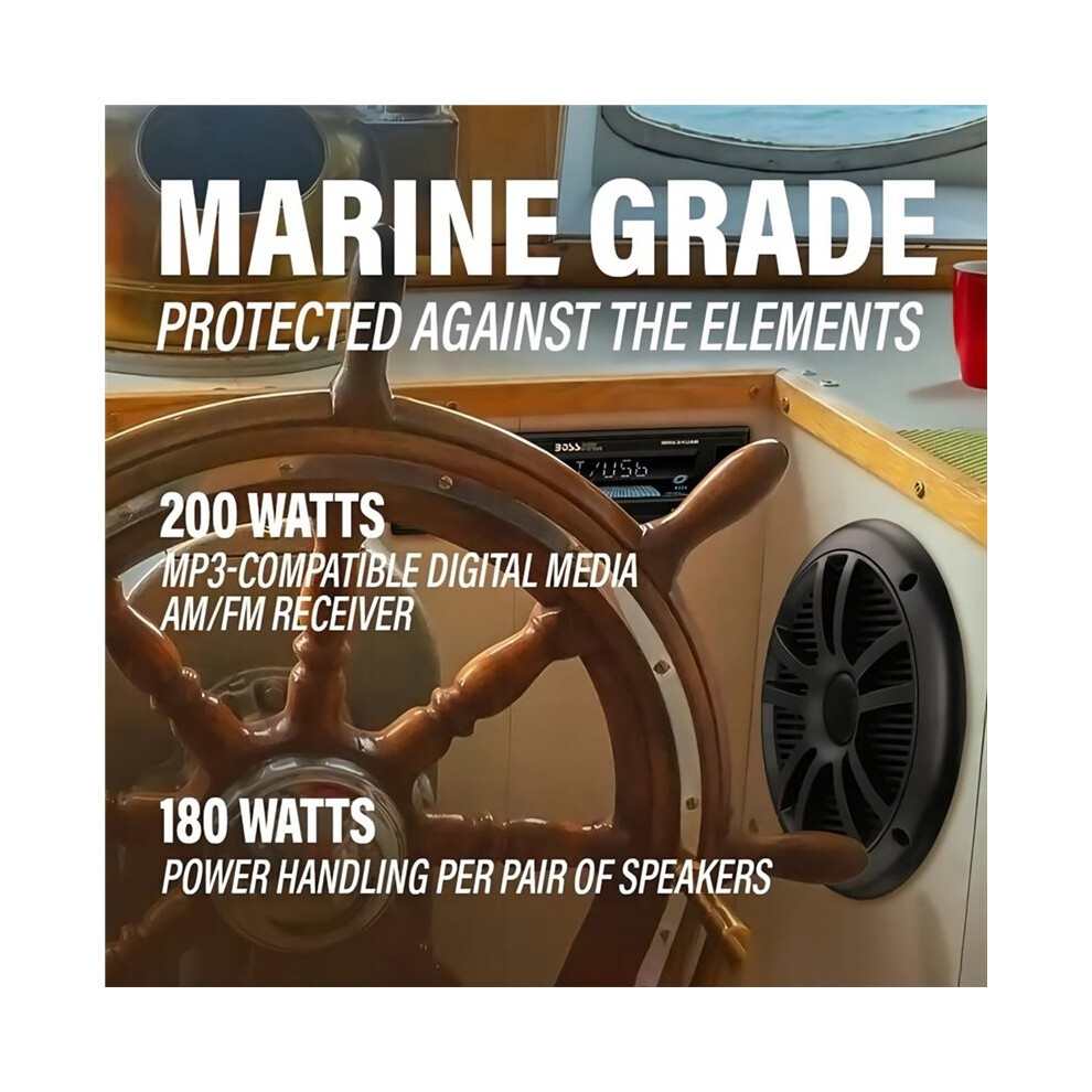6.5 Inch 120W Marine Speakers Waterproof Stereo Boat Speaker For Yachts Cart Rv Atv Utv Ship Sauna Black 6034067599515
