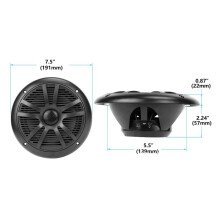 6,5 Tums 120W Marinhögtalare Vattentät Stereo Båthögtalare för Yachter Golfvagn Husbil ATV UTV Fartyg Bastu Svart